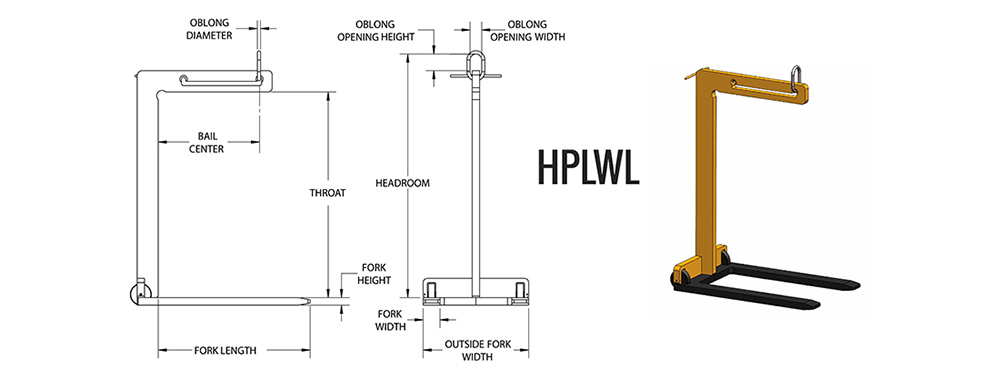 HPLWL - Wheeled Pallet Lifter Dimensions