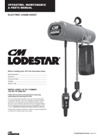 CM Next Generation Lodestar Hoist NH Manual