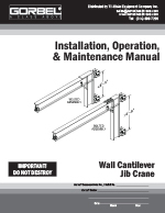 Gorbel Wall Cantilever I-Beam Jib Crane Manual