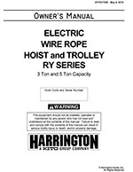Harrington RY Wire Rope Hoist Manual