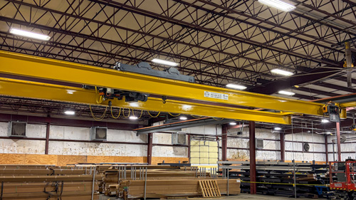 1 Ton Underhung Double-Girder Bridge Crane with Twin Hook Rotating Hoist