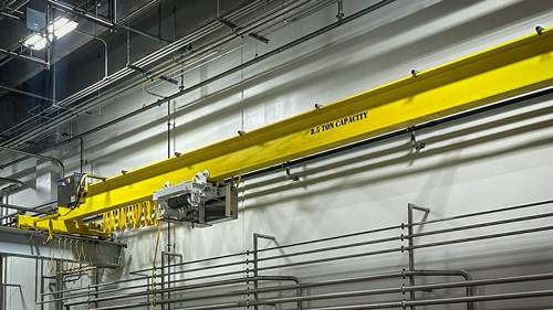 Top-Running Overhead Crane with Wall Mounted Runway