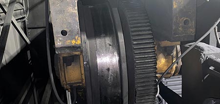 Sheared crane shaft of a 40 ton overhead crane that required emergency service.