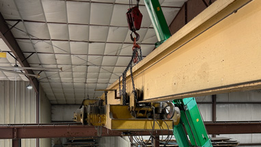 Metal Fabrication Crane Being Taken Down