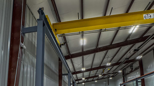70-Foot Free Standing Runway System with WF Column Support for Used Cooking Oil Processing Facility