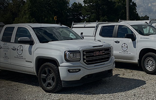 Tri-State Overhead Crane fleet of crane and hoist service and repair vehicles.