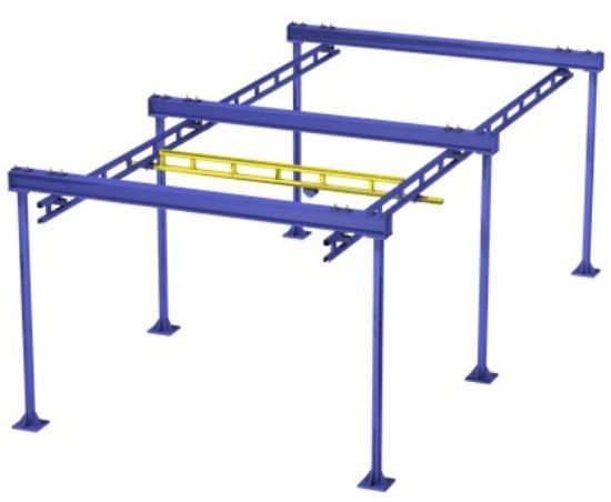 Gorbel Free Standing Work Station Bridge Crane (2-Cell System)